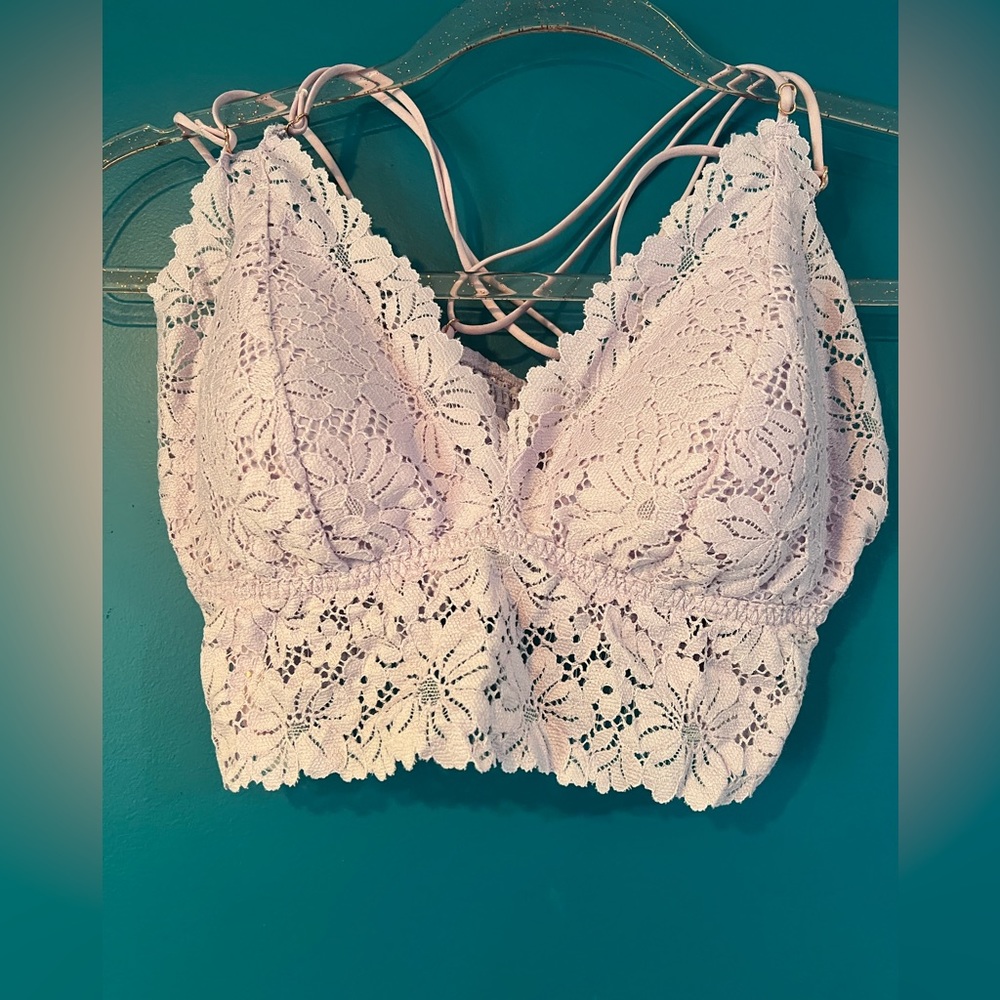 Victorias Secret Purple Floral Bralette size XL